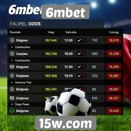 Comparação das odds disponíveis no 6mbet